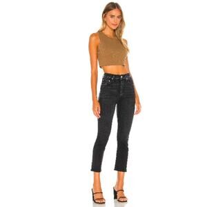 Agolde Riley High Rise Straight Crop in Black Pepper 27